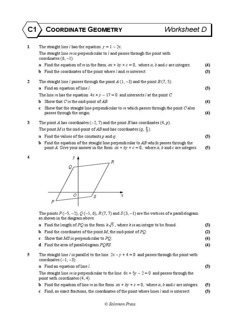 Form 3 Geometry Answers